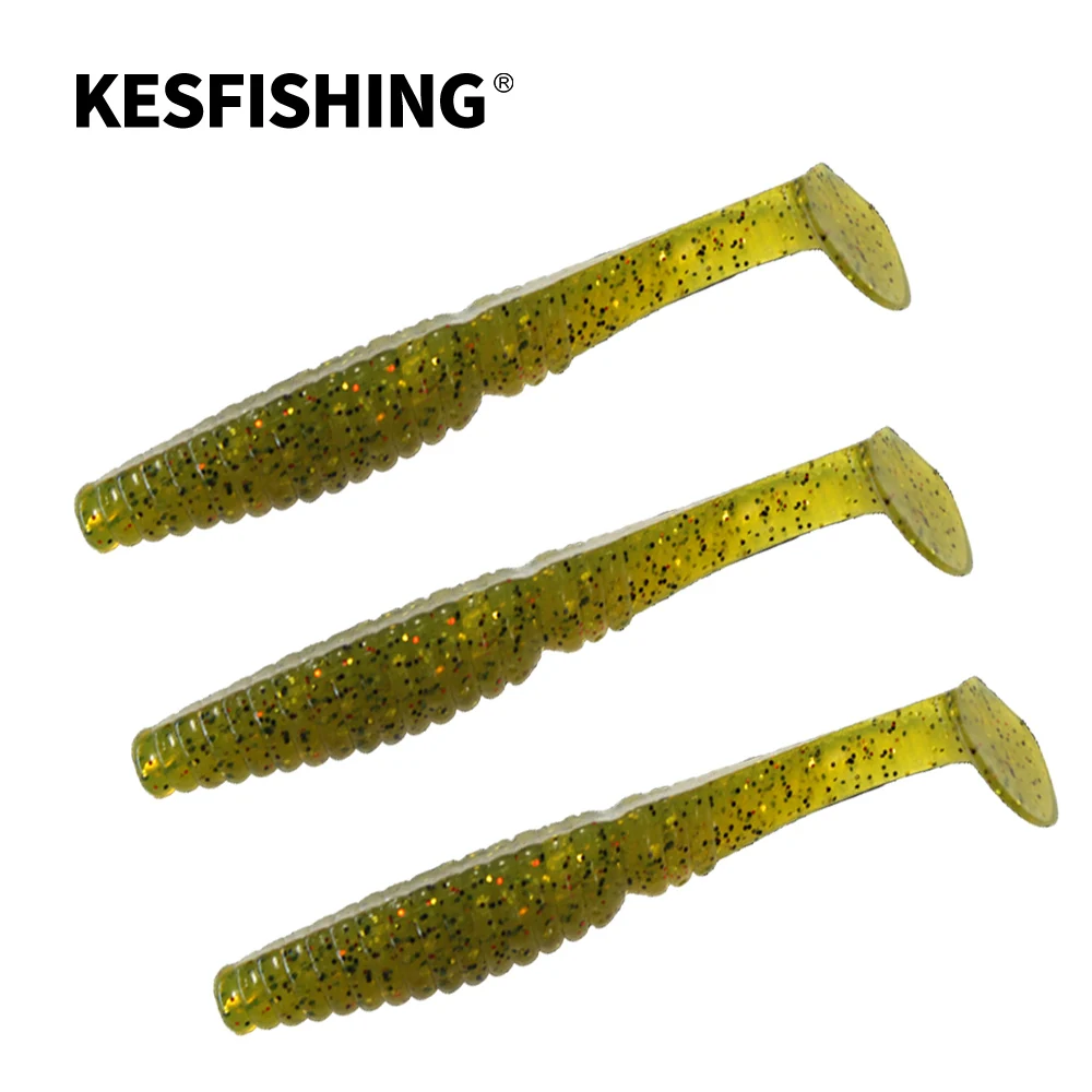 KESFISHING-cebos blandos de silicona Artificial, cebos de Pesca de 82mm, cuero cabelludo, pececillos inyectados de aroma y sales - imagen 2