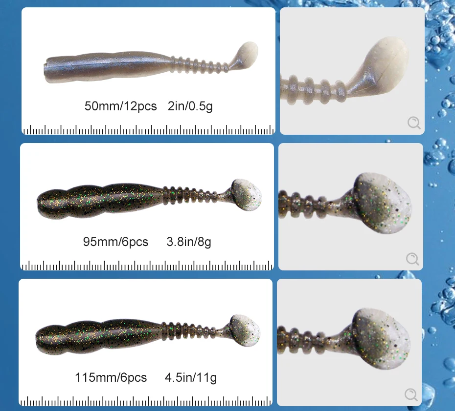 Señuelos de Pesca KESFISHING Rock Shiner 50 95 115mm Pesca cebo suave T T Tail Shad ISCA Artificial para Lucio perca zander - imagen 2