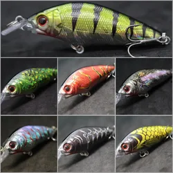 WLure-señuelo de pesca Crankbait, 8,1 cm, 7,1g de ancho, acción de natación, cuerpo corto #6, gancho, cebo de insectos, agua dulce, ojos duros 3D, M583