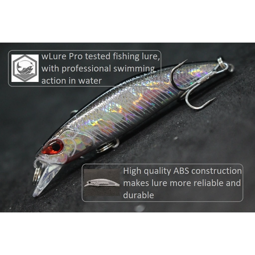 WLure Minnow Señuelo de pesca 5g 6cm Jerkbait de hundimiento lento fundición larga varios colores pequeño M777 - imagen 3