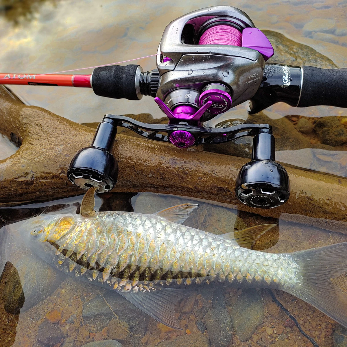 Mango de carrete Gomexus-Baitcasting, pesca en barco, 120 mm para Shimano, Tranx, Calcutta, Conquista, Daiwa, Tatula, Abu García, Tuning H - imagen 4