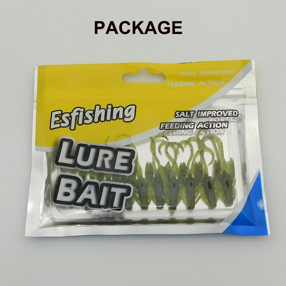 ESFISHING-cebo de placticas blandas HOG40, 45mm, 0,8g, camarones, cangrejo, aromas inyectados, sales, Pesca en hielo, Mini aparejos de Pesca - imagen 3
