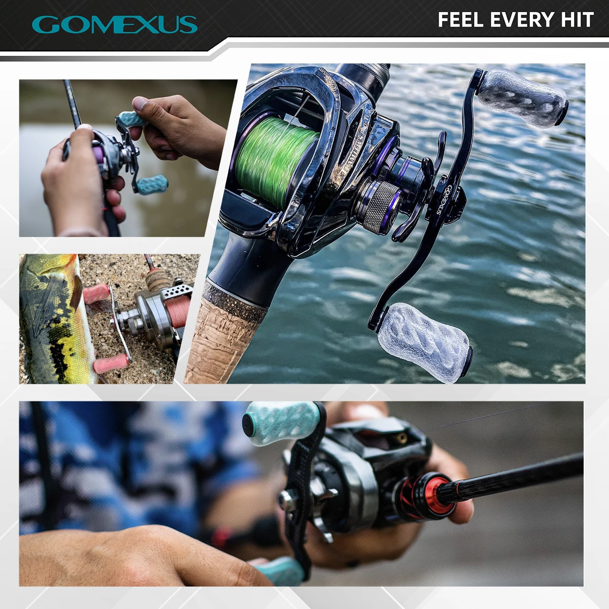 Gomexus-mango de carrete de carbono, 95mm, finura para Shimano, Bantam, Metanium, Daiwa, Steez, Abu Garcia, Okuma, Kastking, Baitcasting, DC-S20 - imagen 5