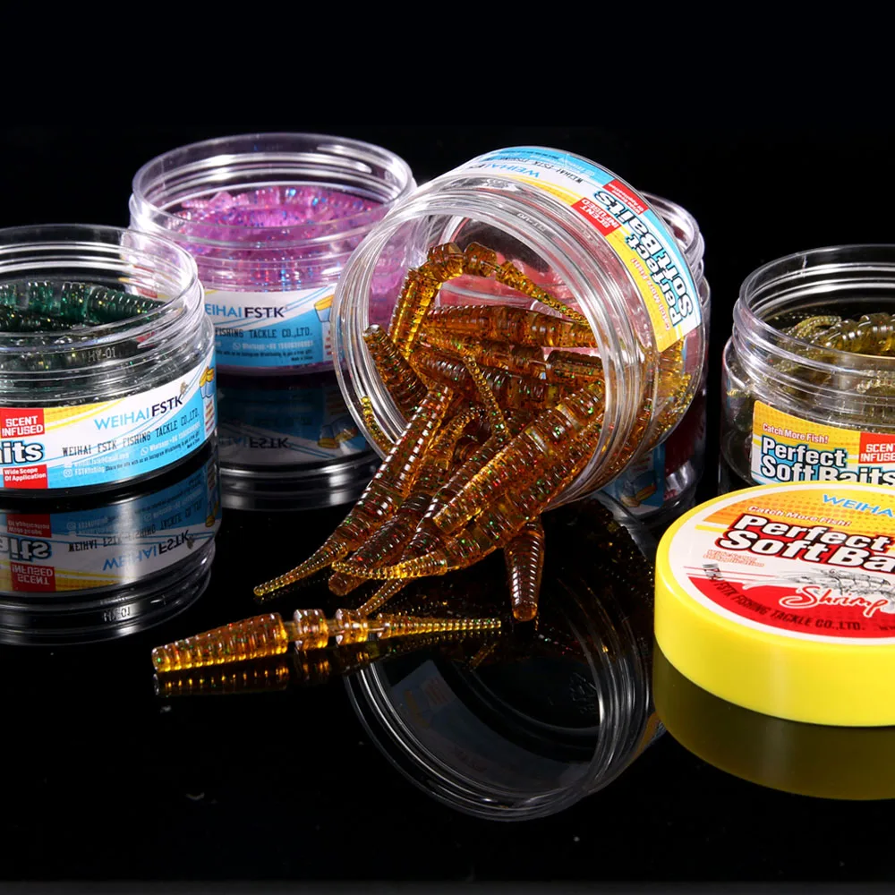 FSTK Wobblers Shad carpa cebo suave 6,5 cm 20 piezas lubina Pike Señuelos de Pesca cebos artificiales aparejos depredadores señuelo de plástico Pesca - imagen 2