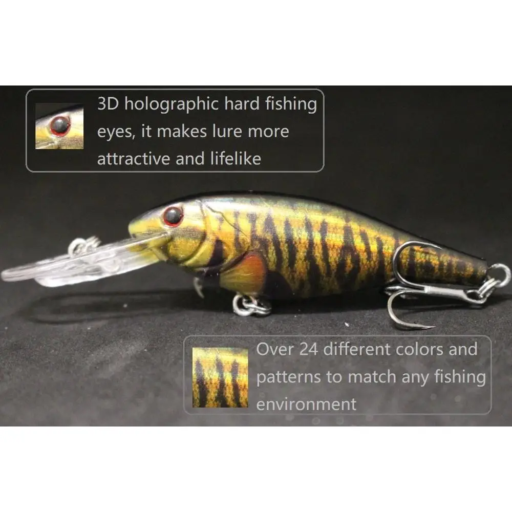 WLure-señuelo de pesca duro para buceo, anzuelos de hoja de corte para pintar, Wobbler, 3 metros, HC187 - imagen 4