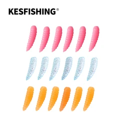 KESFISHING Maggot 0,5" – Señuelo siliconado aroma pescado para trucha