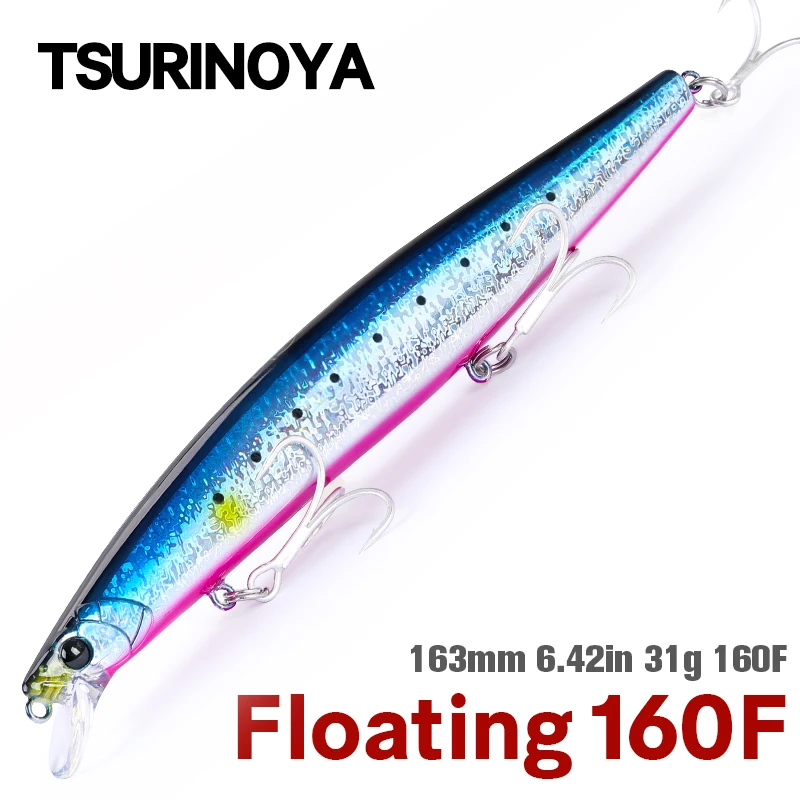 TSURINOYA 163mm 31g flotante Minnow STINGER 160F señuelo de pesca de agua salada cebos duros de fundición ultralarga 500G cebos grandes - imagen 2