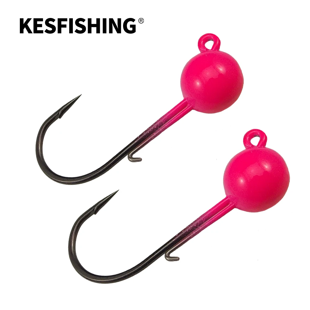 KESFISHING Jig head anzuelo compensado gancho de acero de alta resistencia 3,5g 5g 7g 10g 6 uds para señuelo de pesca cebo suave plantilla de Metal - imagen 4