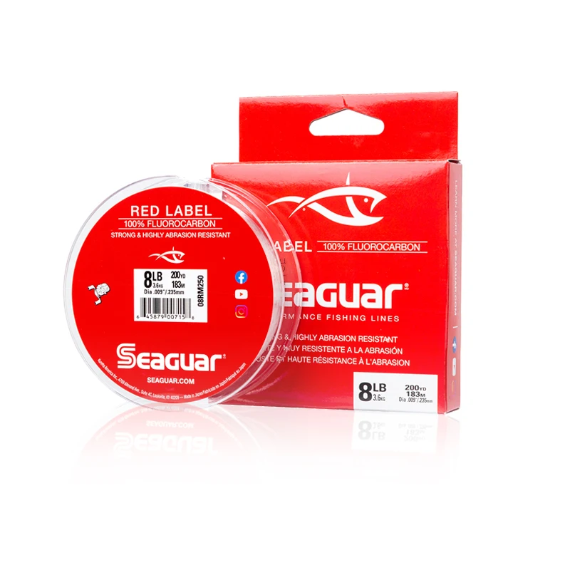 SEAGUAR-línea de pesca Original, etiqueta roja, 6LB-12LB, 100% líneas de pesca de fluorocarbono - imagen 3