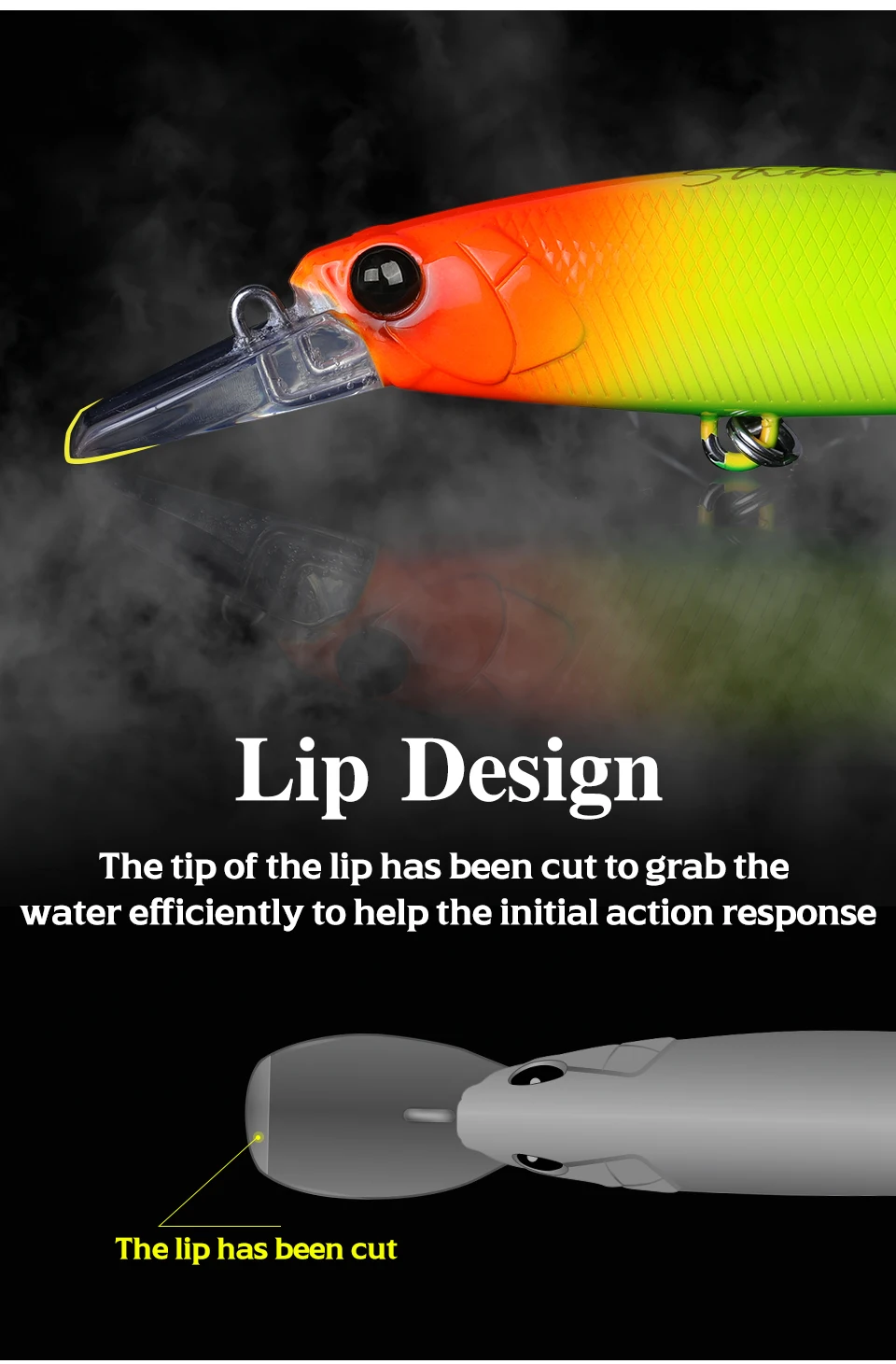 Un señuelo de pesca con diseño de labios
