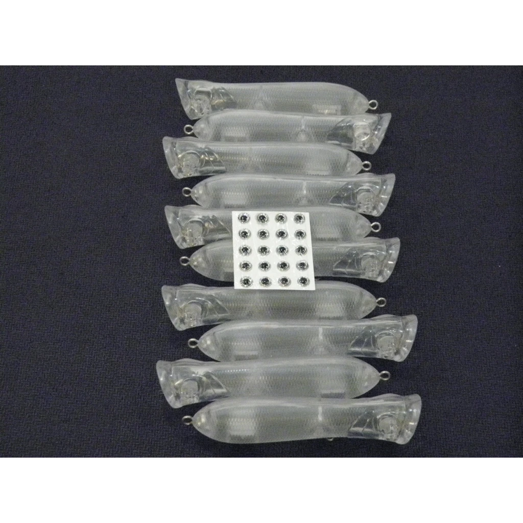 WLure-señuelos en blanco de 8cm, 10 unidades por paquete, ojos aleatorios, Popper, Topwater, salpicaduras de agua, Señuelos de pesca UPT683 - imagen 2