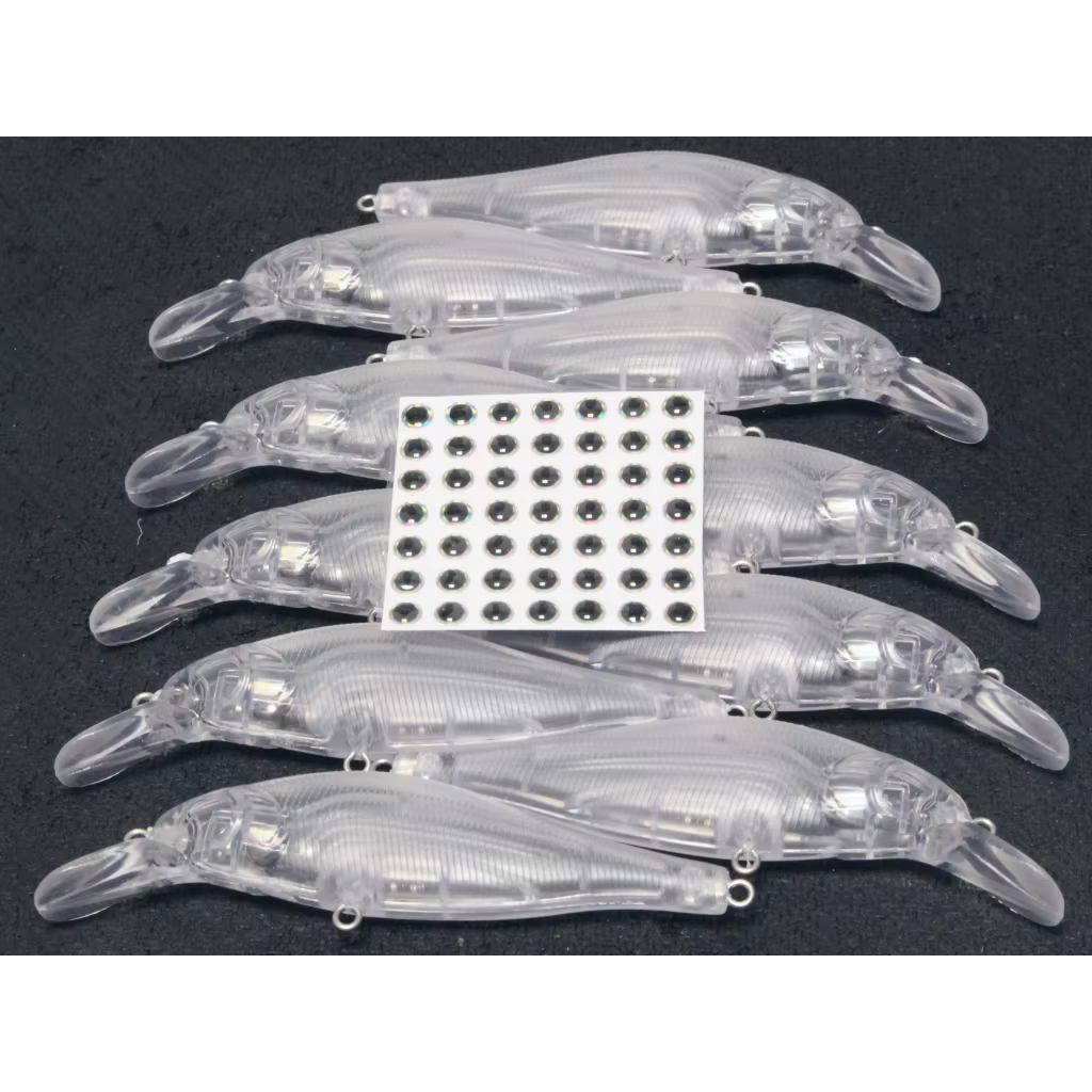 WLure-señuelo de pesca de pececillos sin pintar, 9,2 cm, 9,5g, modelo 10 por juego, con ojos de pesca gratuitos, Wobble apretado, UPM718 - imagen 2