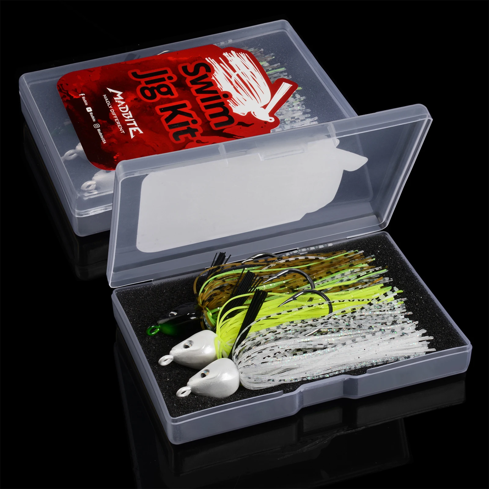 KastKing-Kit de anzuelos de natación, juego de Señuelos de Pesca, faldas de silicona multicolor para agua fangosa y transparente, paquete de 3/5, 14g, 10,6g - imagen 5
