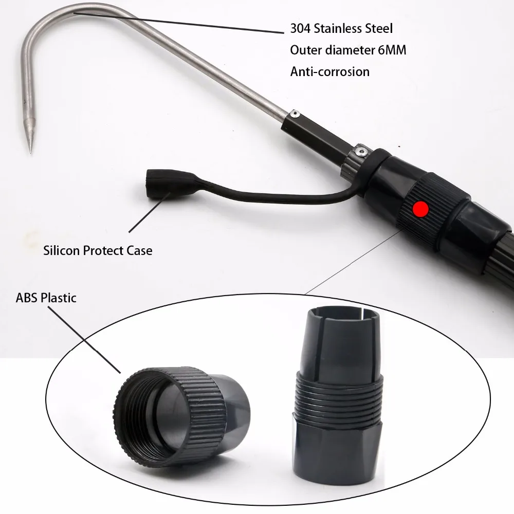 SANLIKE-gancho telescópico de acero inoxidable con cuerda, herramienta de pesca con lanza de aleación de aluminio, 60cm/90cm - imagen 4