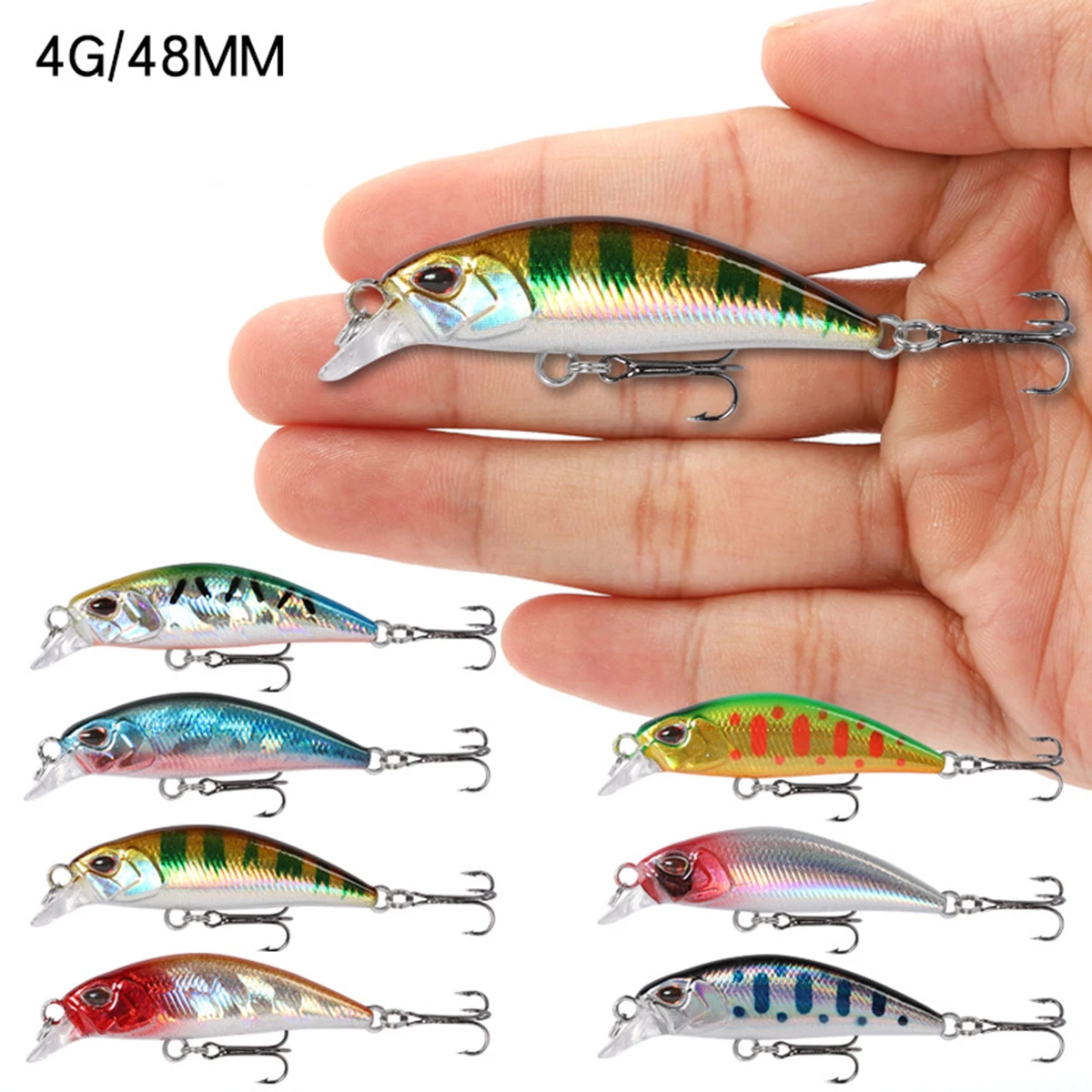 Señuelo de pesca de 4,8 cm, 4g, Micro Minnow 48S, Wobbler, señuelo que se hunde, Jerkbait, cebo duro Artificial, cebo para trucha - imagen 2