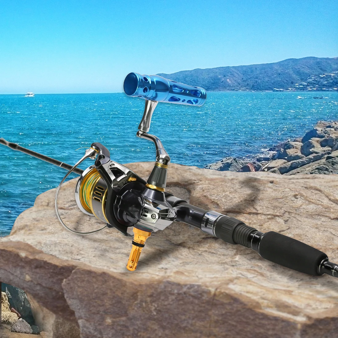 SANLIKE Soporte mango carrete – Protector aluminio Shimano y Daiwa - imagen 3