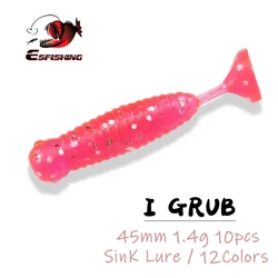 ESFISHING Grub 45mm – Señuelo blando para trucha, lubina y lucio