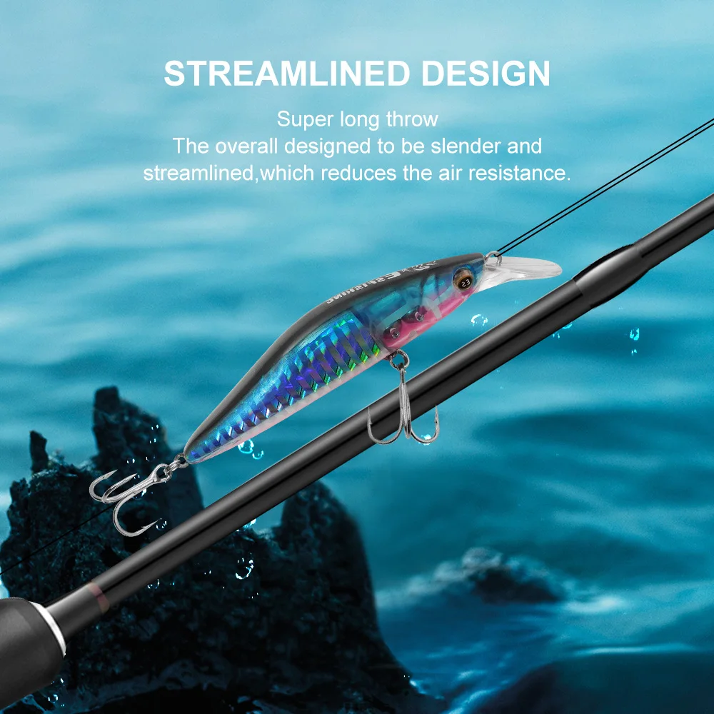 ESFISHING leurre Souple señuelo de pesca que se hunde Minnow Super Natural 80mm 12g cebo Wobbler para anzuelo de pescado profesional acción perfecta - imagen 4