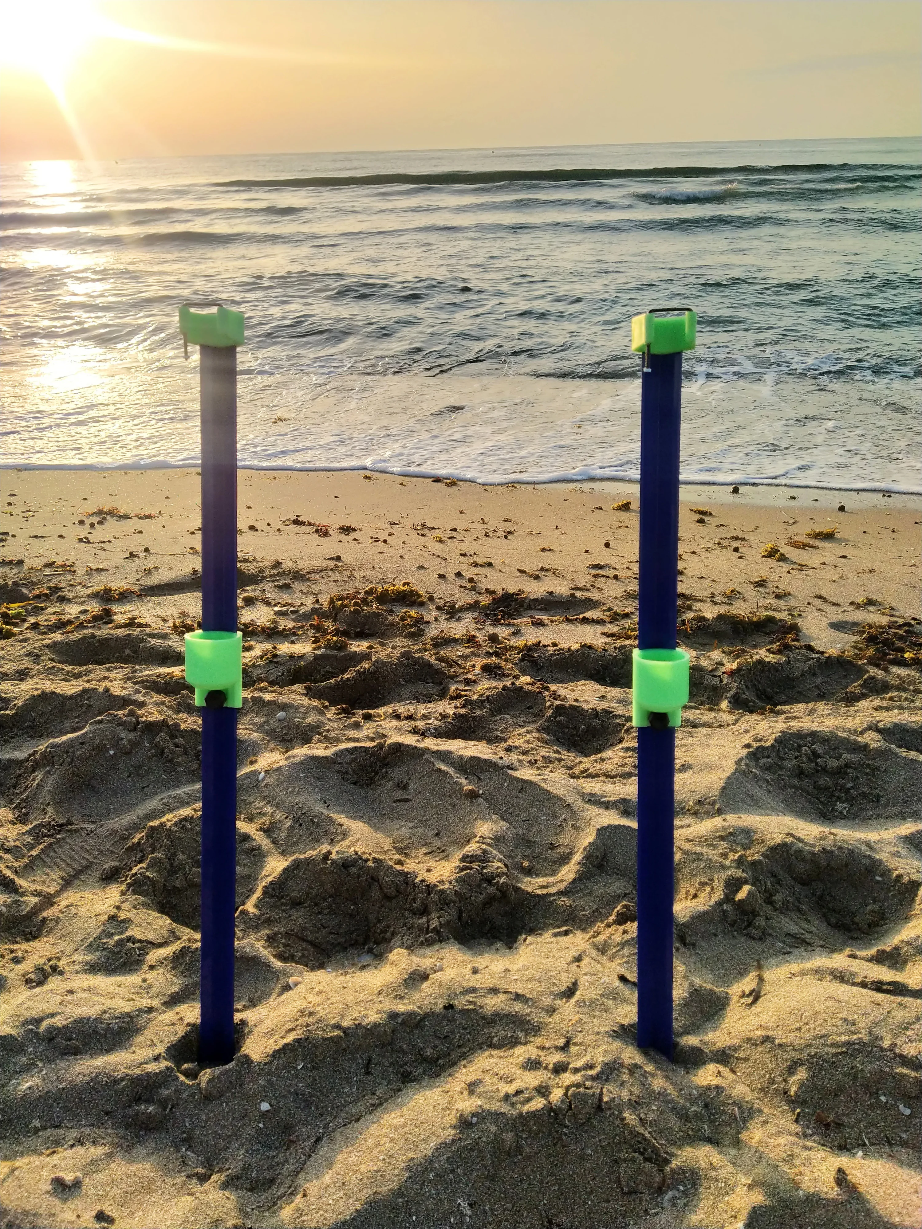 Soporte caña de pescar. De aluminio color azul. - 75 cm, 100 cm, 120 cm y 150 cm. 2 unidades lote - imagen 5