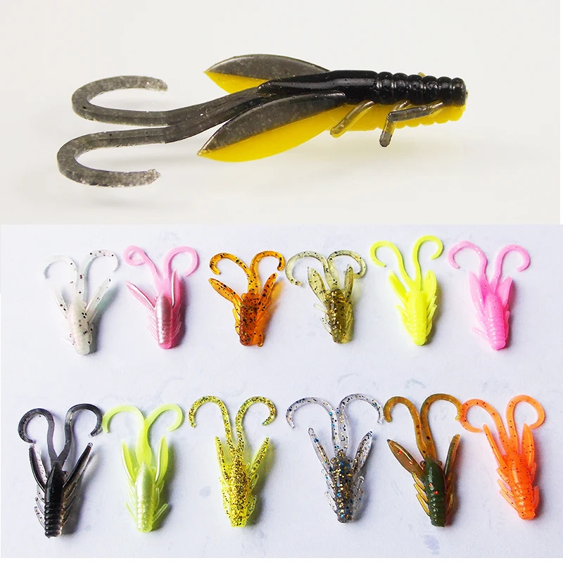 Señuelos de pesca KESFISHING camarones HOG 40 45mm perca Leurre Souple inyección de aroma y sales cebos blandos pescado hielo - imagen 3