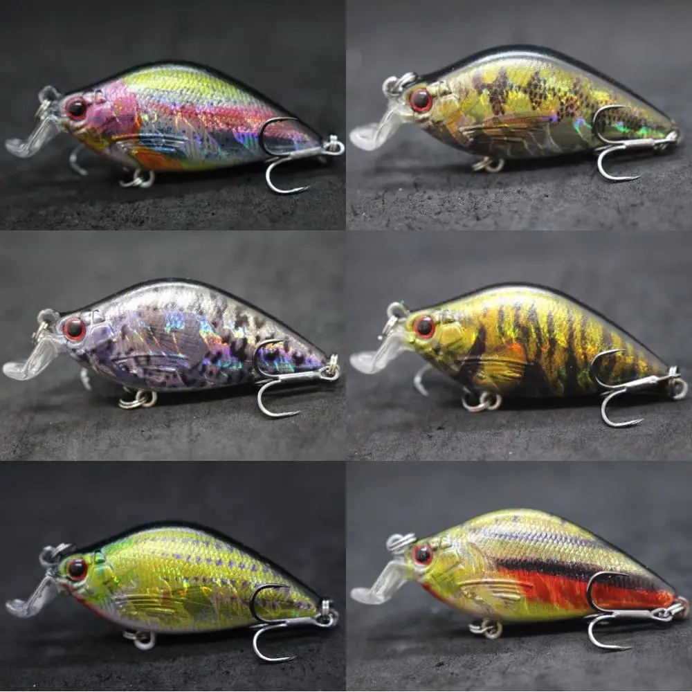 WLure-señuelo de pesca Wobbler, 6,4 cm, 8,6g, Crankbait, pintura de piel real, pequeño perfil ancho, forma de sábalo, cebo duro, anzuelo de alta calidad HC503 - imagen 5
