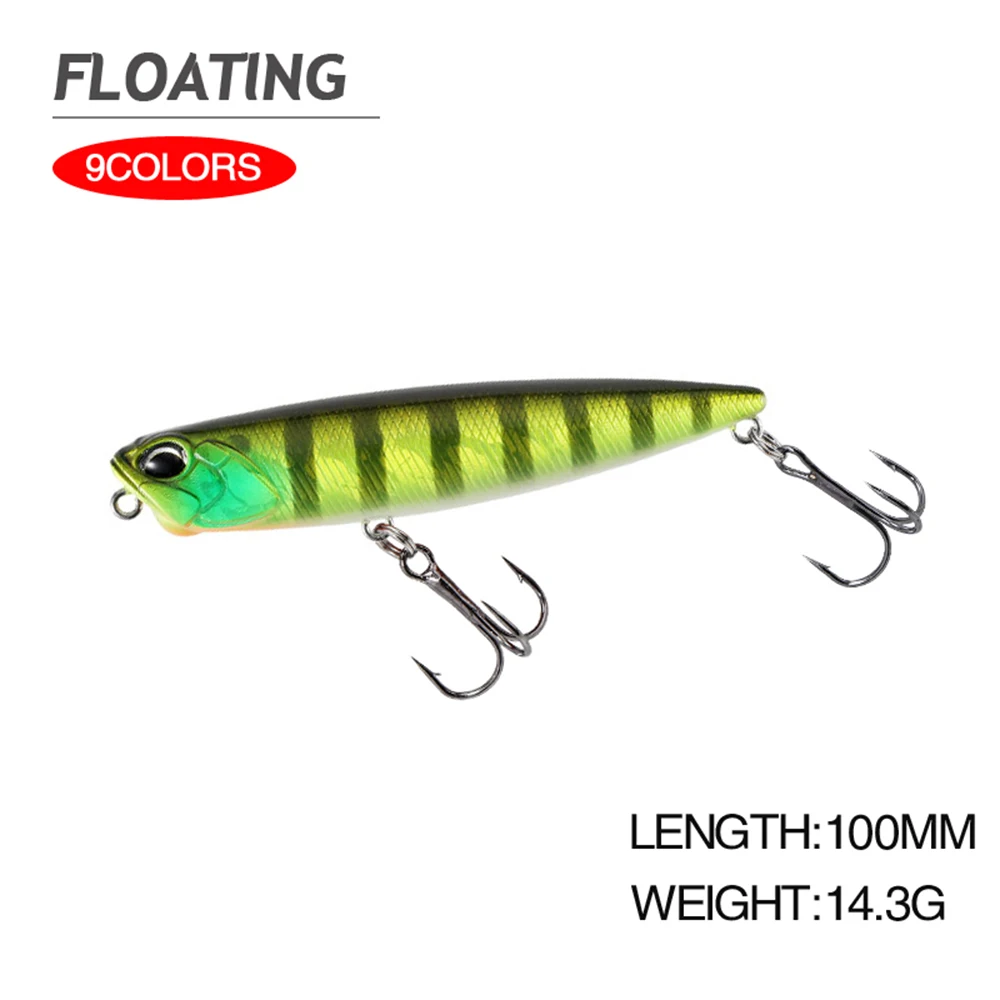 Señuelo de pesca de 10cm y 14,3g, Wobbler flotante, en Zigzag, de aguas poco profundas, Jerkbait, Swimbait, cebo Artificial para lubina