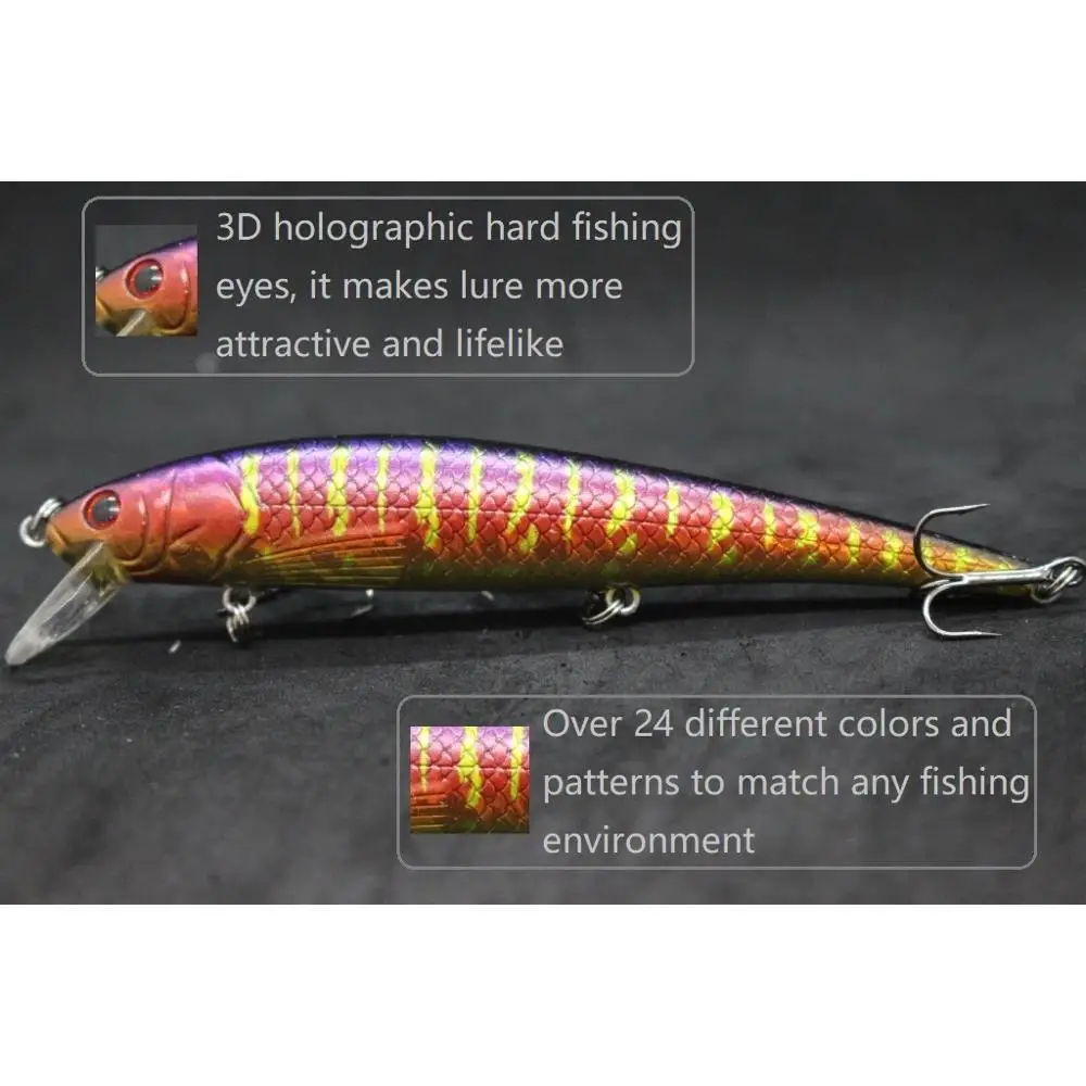 WLure Jerkbait señuelo de pesca 12cm 18g Minnow Crankbait cebo duro pesca de carpa agua dulce mar señuelo falso pesca M509 - imagen 3