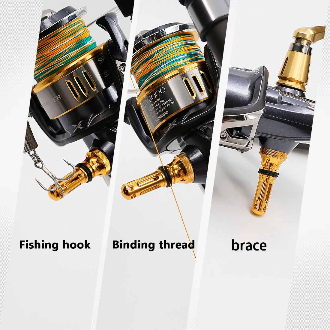 SANLIKE Soporte mango carrete – Protector aluminio Shimano y Daiwa - imagen 5