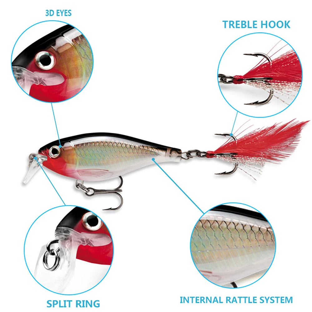 8,5 cm 12,3g señuelo de pesca Minnow Wobbler señuelo hundido Jerkbait Swimbait cebo duro Artificial cebo de trucha pesca en el océano cebo de lubina - imagen 4