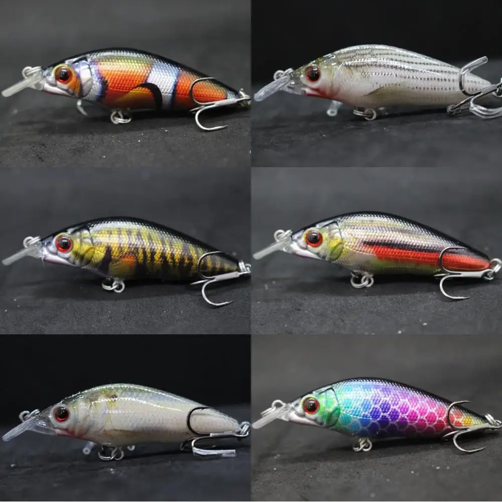 WLure Crankbait Señuelo Pesca 8,1 cm 9,6 g de ancho Acción de natación # 6 ganchos de agua dulce 3D ojos duros flotante lento realista HM583 - imagen 3