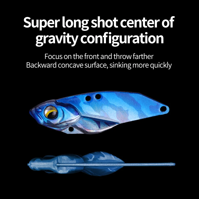 LINNHUE-señuelo de pesca de Metal VIB, láser, 7g, 10g, 13g, 40mm, 45mm, 50mm, hoja VIB, cuchara giratoria, cebos que se hunden, vibración Artificial - imagen 4