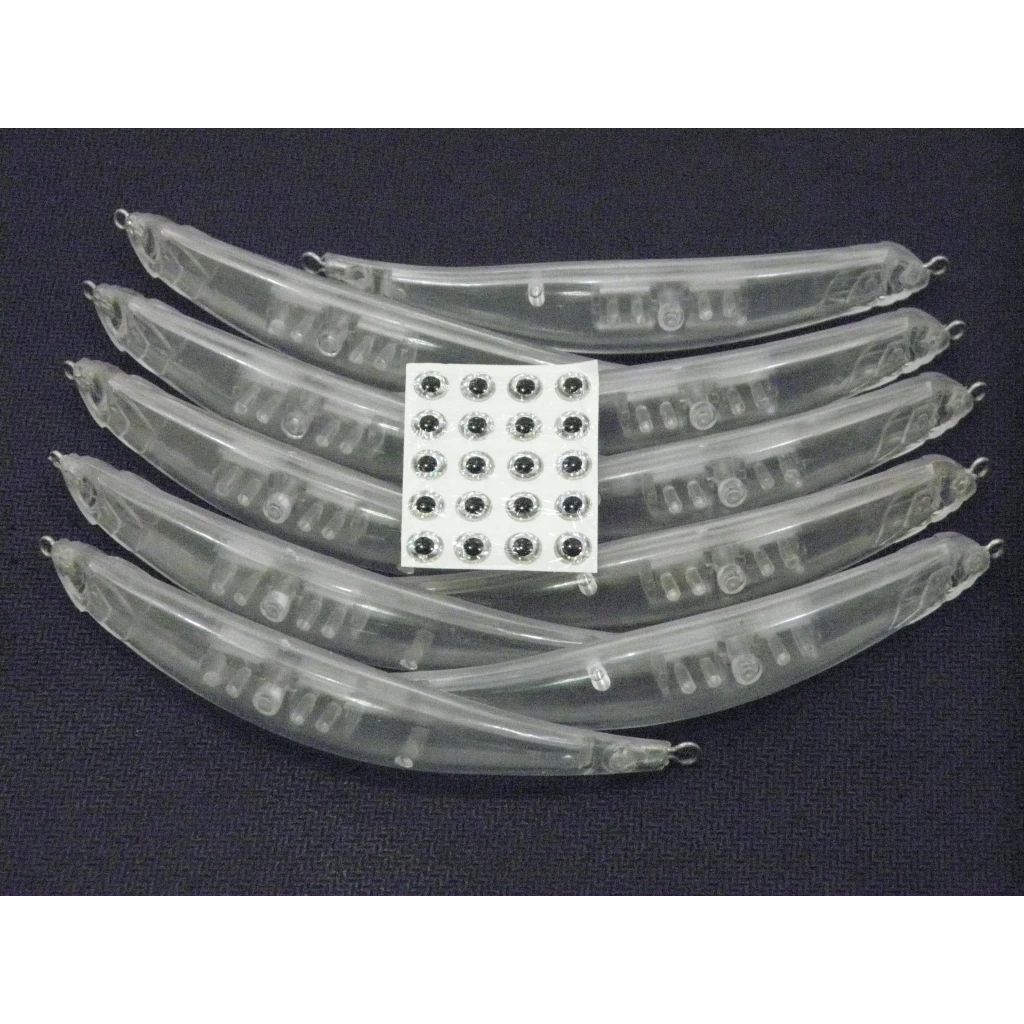 WLure-señuelo de pesca transparente para pececillos, cebo de pesca de 11,4 cm, teñido como pececillos, tipo cuerpo curvo, subsuperficie, 10 piezas, UPW625