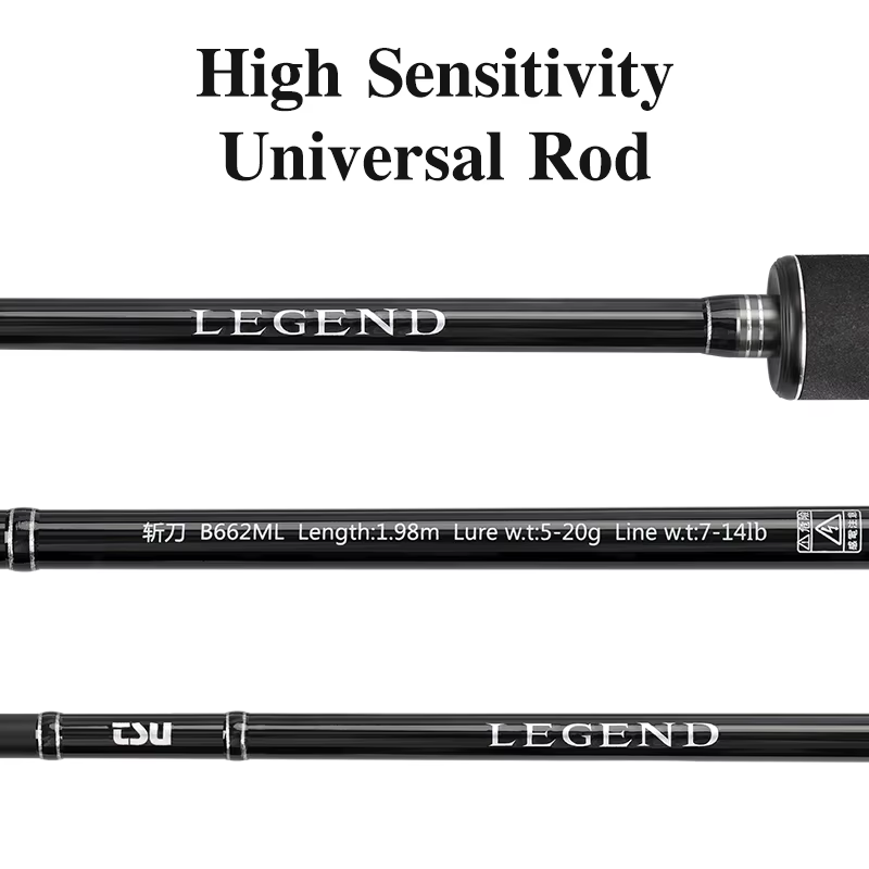 TSURINOYA-caña de pescar de alta sensibilidad LEGEND, 1,98 m, 2,07 m, 2,18 m, 2,44 m, L, ML, M, guía Fuji, caña de fundición giratoria para Lucio - imagen 4