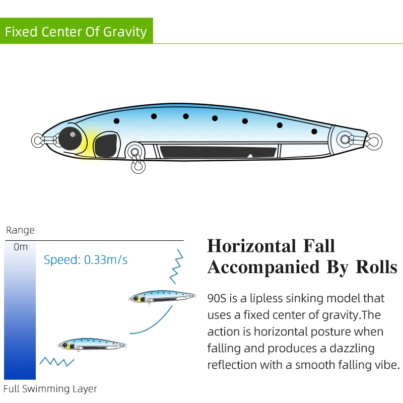 TSURINOYA-señuelo de pesca de lápiz que se hunde 90mm 15g, espadachín de fundición larga, cebo duro Artificial, Lucio, trucha, Jerkbait - imagen 4
