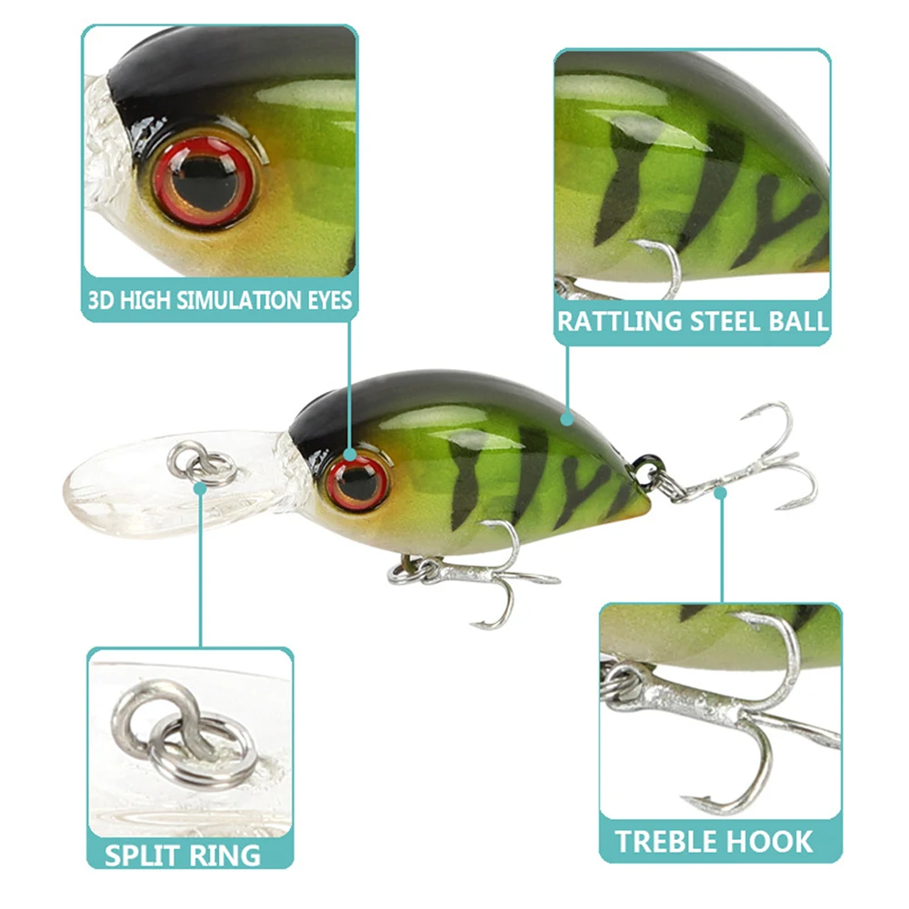 Señuelo de pesca de 4cm y 3,6g, Micro Crankbait Wobbler, Mini Jerkbait flotante Swimbait, cebo duro Artificial, cebo para trucha, cebo para lubina - imagen 2
