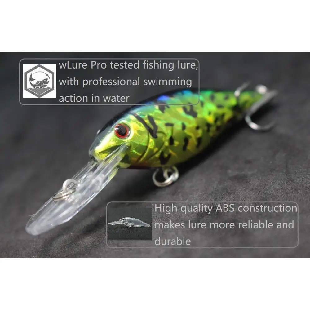 WLure-señuelo de pesca Jerkbait, 11g, 9,5 cm, 2,5 metros, Crankbait de buceo, Wobbler muy apretado con Darting, 20 colores, C187 - imagen 4