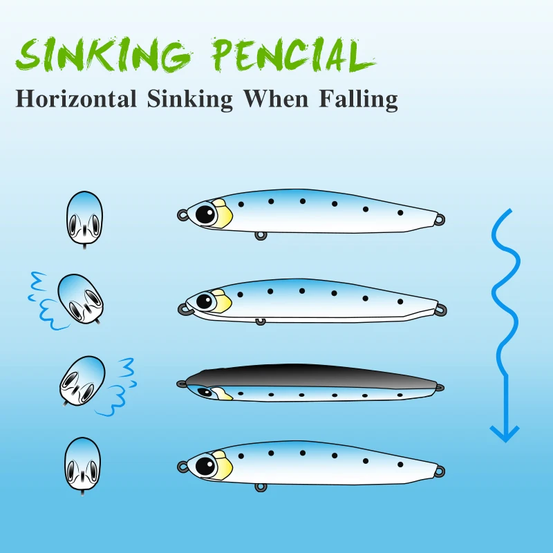 TSURINOYA-señuelo de pesca de lápiz que se hunde 90mm 15g, espadachín de fundición larga, cebo duro Artificial, Lucio, trucha, Jerkbait - imagen 5