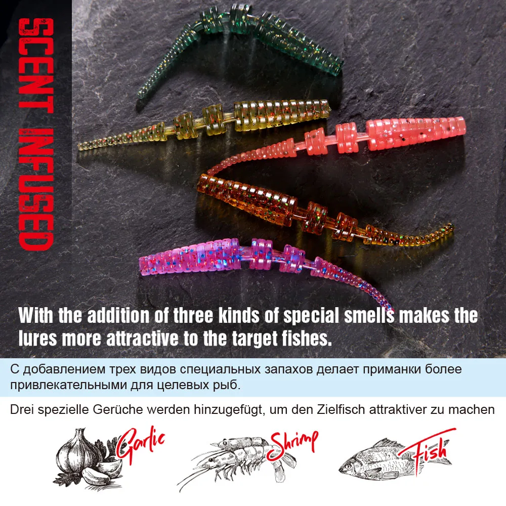 FSTK Wobblers Shad carpa cebo suave 6,5 cm 20 piezas lubina Pike Señuelos de Pesca cebos artificiales aparejos depredadores señuelo de plástico Pesca - imagen 4