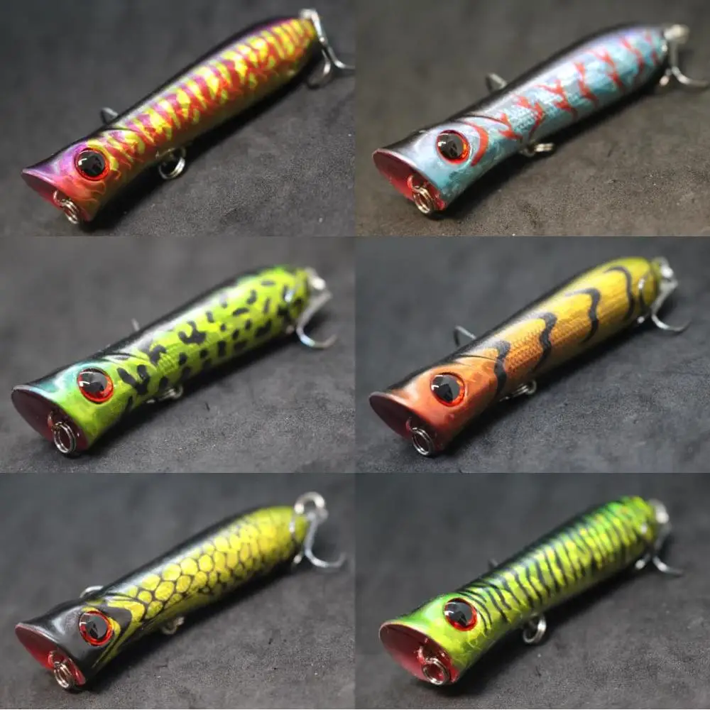WLure-señuelo de pesca Topwater Popper, 8cm, 12g, Crankbait, carpa, Mosca, agua dulce, cebo de insectos de mar, señuelo falso, pesca de hielo, T683 - imagen 5