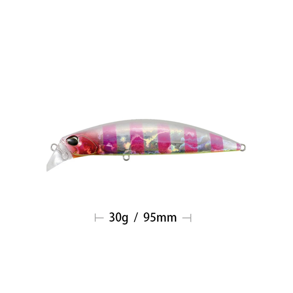 Señuelo de pesca de 9,5 cm y 30g, cebo duro Artificial para pececillos, Wobbler, hundimiento de fundición larga, Grouper, atún, lubina - imagen 4