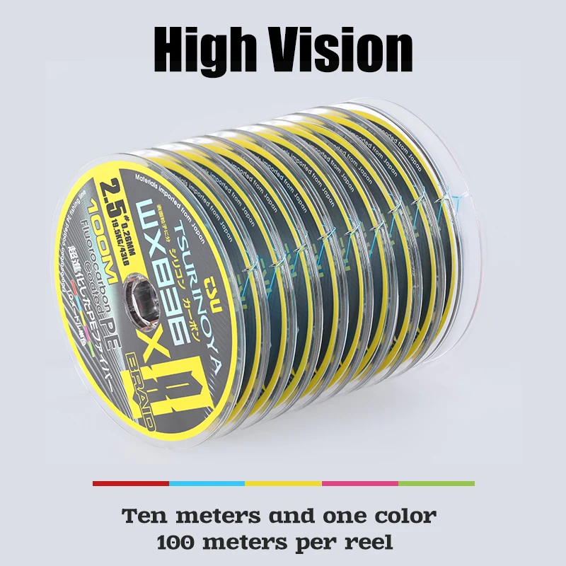 TSURINOYA-Línea de PE para pesca en agua salada, Sedal superfuerte para peces grandes de 100-1000m, 36 tejidos, 8 hebras, multifilamento, 25-37LB - imagen 4