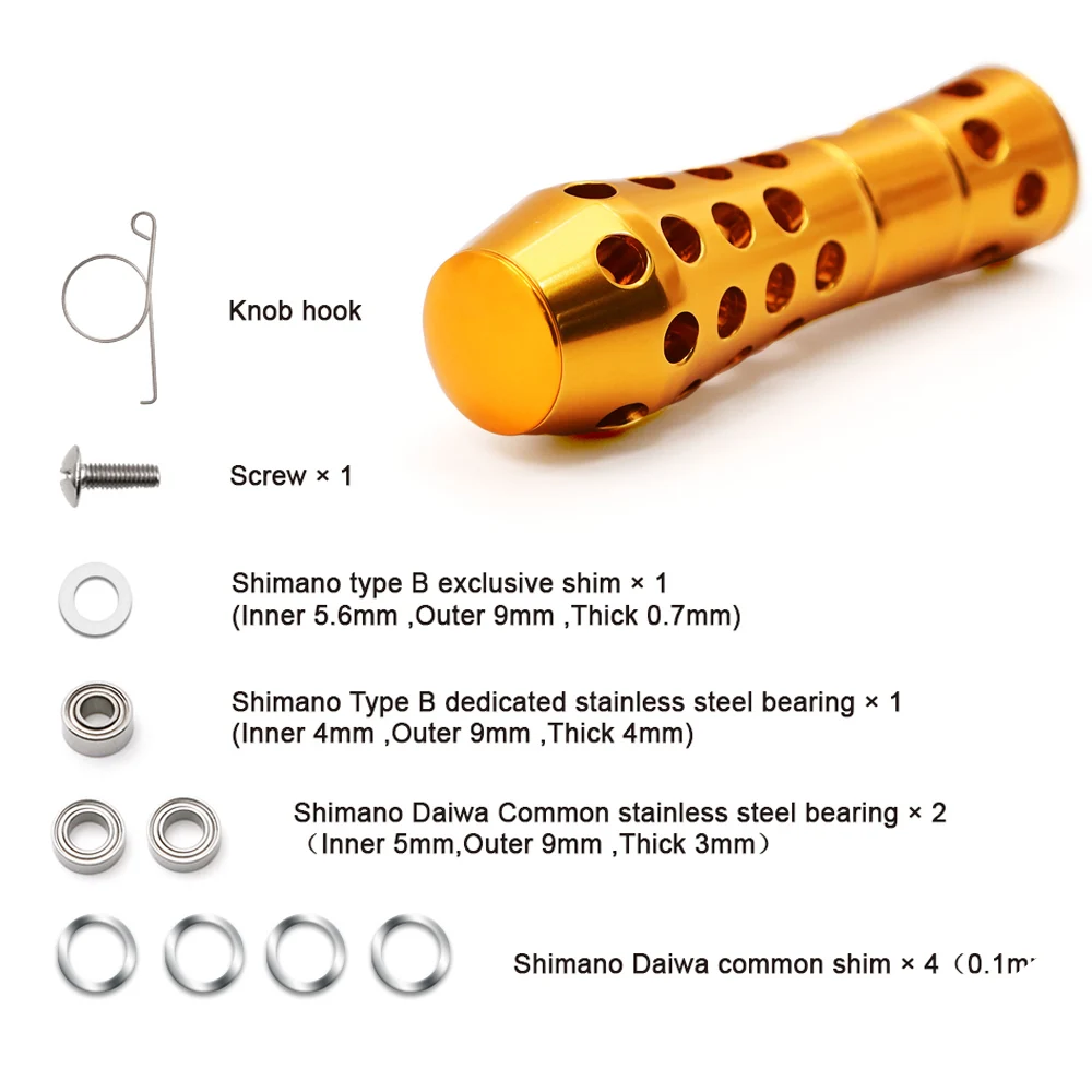 SANLIKE-mango de carrete de pesca, perilla de mango de aluminio adecuada para Shimano tipo B y Daiwa tipo L, accesorio de repuesto para carrete de pesca - imagen 4