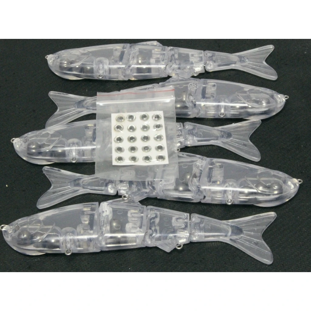 WLure-Señuelos de Pesca de gran perfil, 35g, 15cm, 5 pececillos en blanco sin pintar, 4 articulaciones, hundimiento - imagen 3