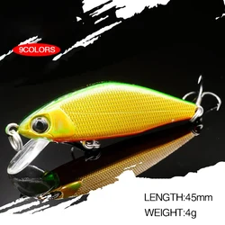 Señuelo de pesca de 4,5 cm, 4g, Micro Minnow Wobbler que se hunde Trolling Jerkbait Swimbait, cebo duro Artificial Culter Alburnus trucha