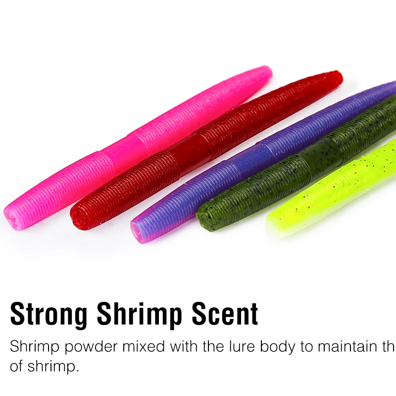 TSURINOYA-señuelo de pesca suave, aparejo de pesca de lubina sin plomos, 4,13 in, 5,12 in, 8 piezas, Senko, silicona Artificial, gusano suave, 7,5g, 9g - imagen 5