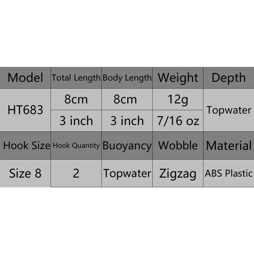 WLure-señuelo de pesca Topwater Popper, 8cm, 12g, Color de piel Real, carpa de agua dulce, señuelo falso de mar, señuelo de hielo, HT683 - imagen 4