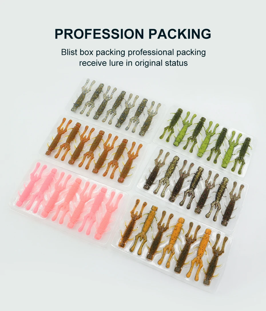 KESFISHING-señuelo de Pesca de camarones, cebo Artificial de silicona suave, doble Color, aroma de camarón flotante, 2,4 pulgadas - imagen 4