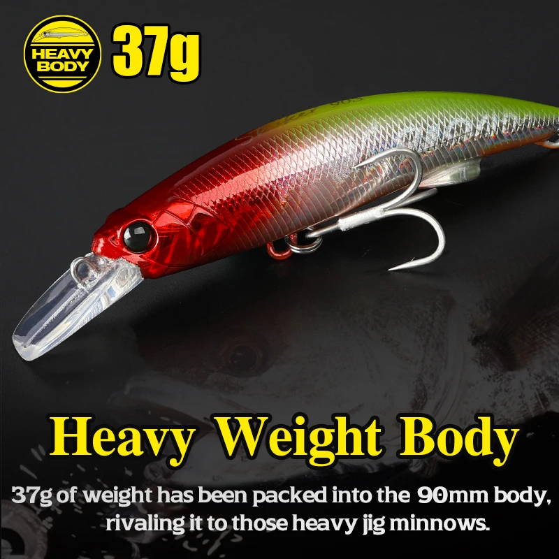 Señuelo Pececillo Tsurinoya 90S 90mm – Pesado 37g para lucio - imagen 5