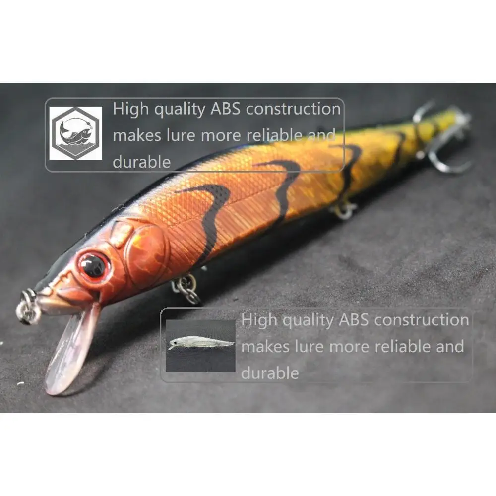 wLure Jerkbait Fishing Lure Minnow 24g 13.3cm Big Size Weight Transfer System for Long Casting 1 Meter Diving Floating M262 - imagen 4