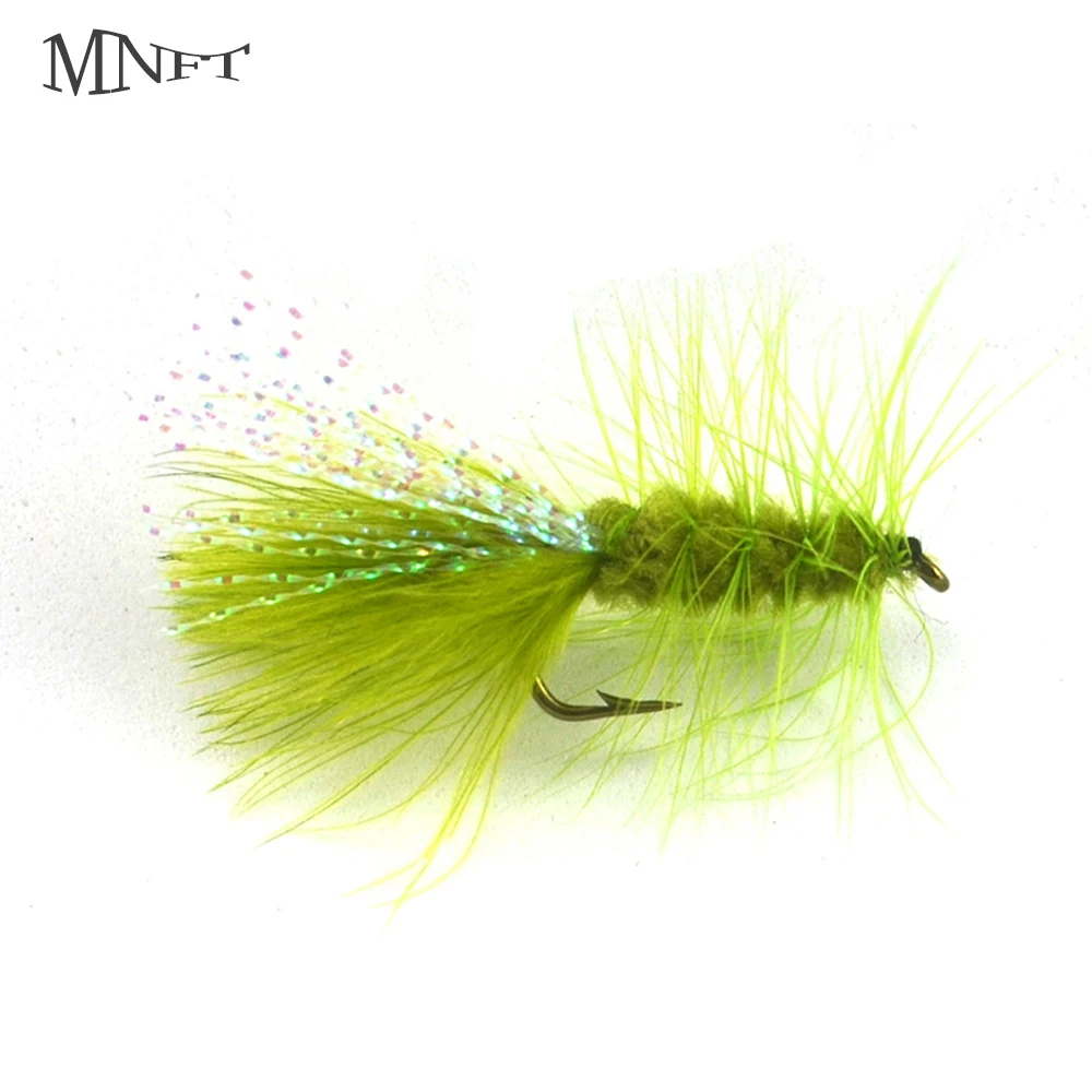 MNFT Bugger trucha con flashabou y cola lanuda para mosca dry - imagen 2